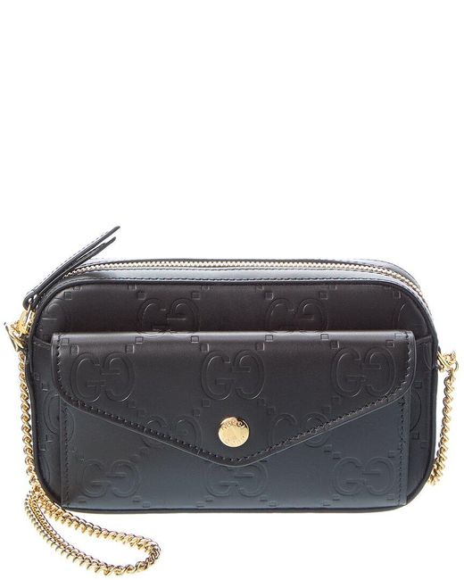 Gucci Black Super Mini Leather Shoulder Bag