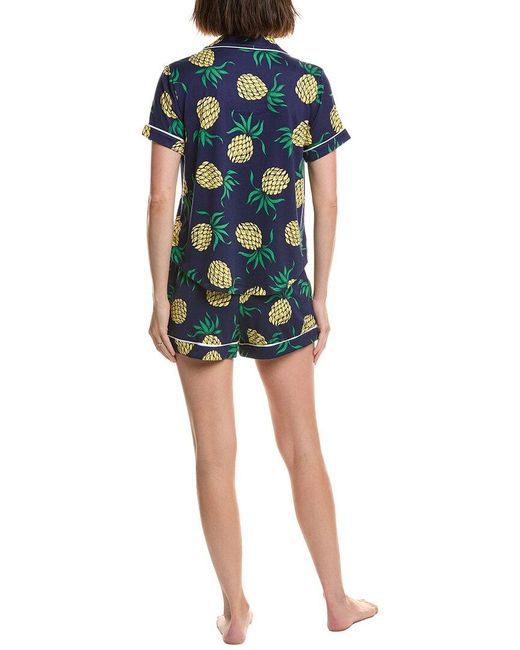 Kate Spade Blue 2Pc Top & Short Pajama Set