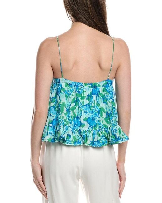 AMUR Blue Kersten Pleated Top