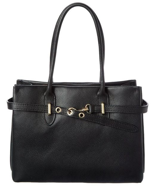 Italian Leather Black Top Handle Bag