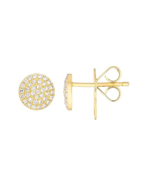 HAWLEY ST Metallic 14K 0.30 Ct. Tw. Diamond Pave Earrings