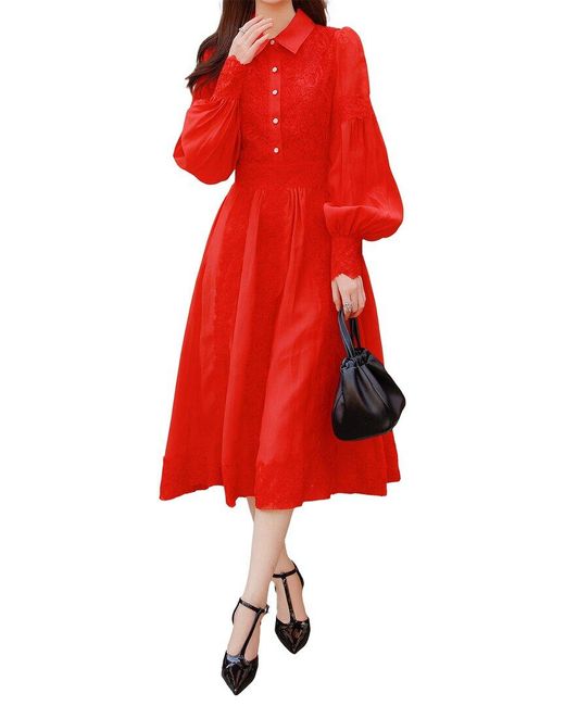 BURRYCO Red Midi Dress