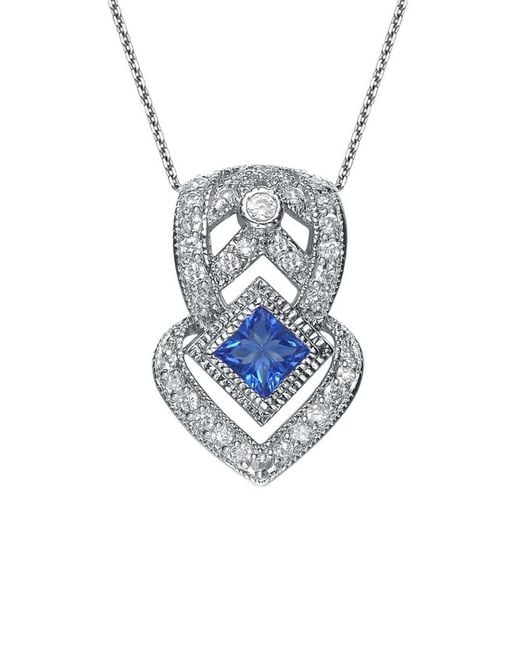 Genevive Jewelry Blue Silver Pendant