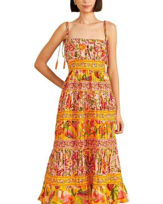 Farm Rio Orange Midi Dress