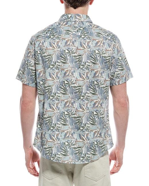 Report Collection Gray Tropical Linen-Blend Shirt for men