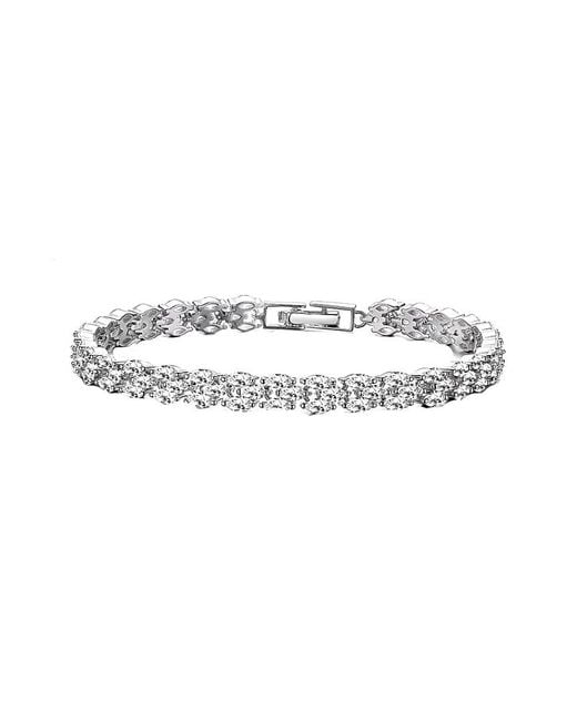 Genevive Jewelry White Silver Cz Bracelet