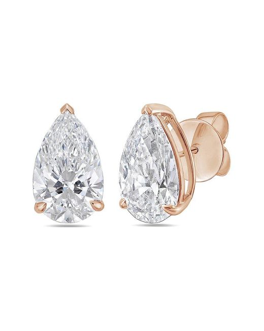 Diana M Metallic Diana M. 14K Rose 8.00 Ct. Tw. Lab-Grown Diamond Earrings