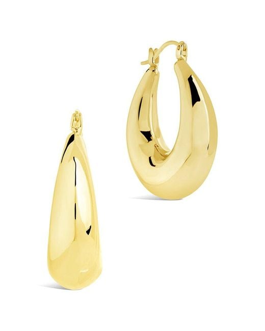 Sterling Forever Metallic Rae Tube Hoop Earrings
