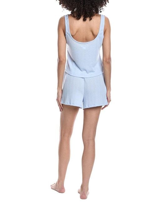 Splendid Blue 2Pc Crop Tank & Boxer Short Set