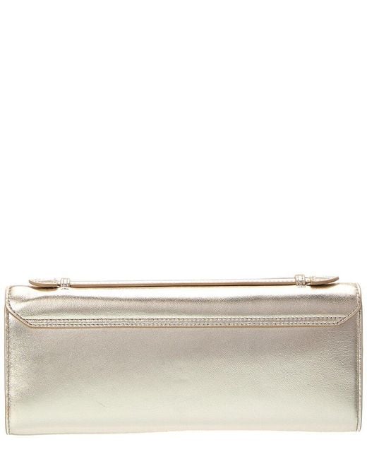 Furla Gray Clara Leather Crossbody Clutch