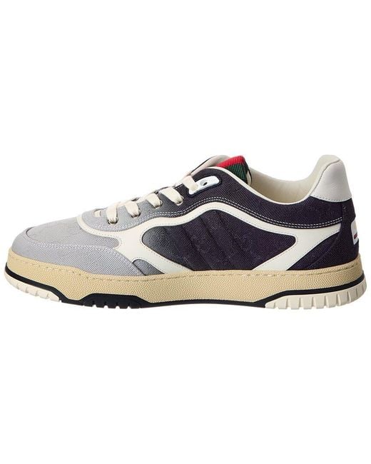 Gucci White Re-Web Gg Canvas & Leather Sneaker for men