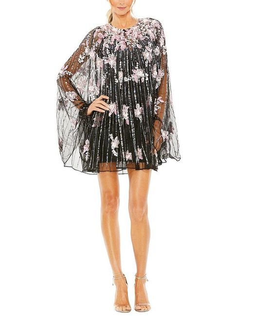 Mac Duggal Black High Neck Embellished Trapeze Dress