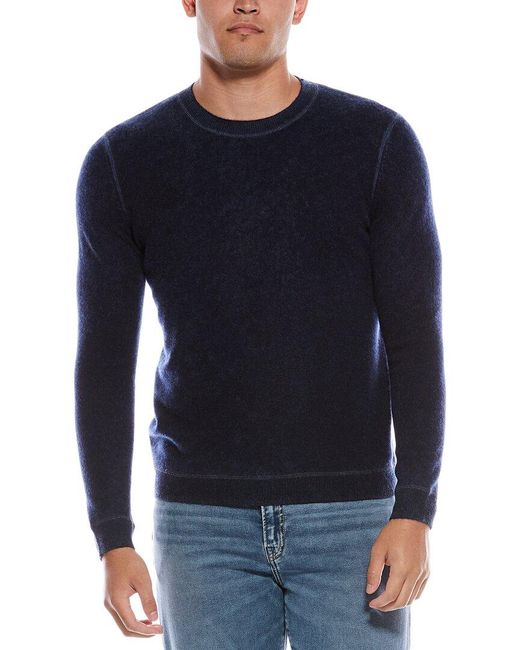 Autumn Cashmere Blue Inked Cashmere Crewneck Sweater for men