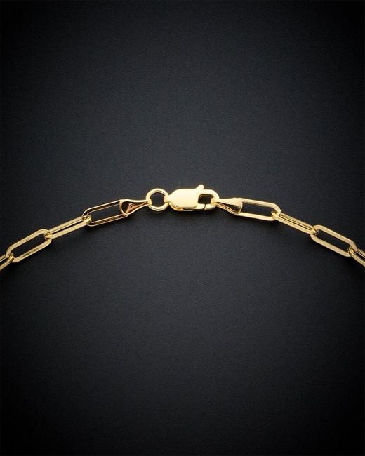 Italian Gold Black 14k Paperclip Chain Necklace