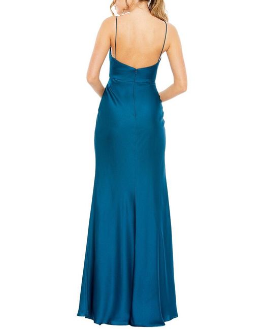 Mac Duggal Blue Keyhole Gown