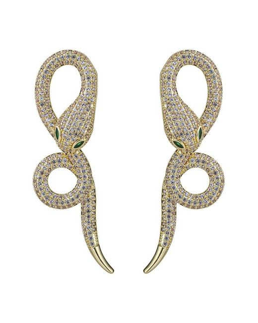 Eye Candy LA Eye Candy Los Angeles Luxe Collection 18k Plated Cz Snake Dangle Earrings in