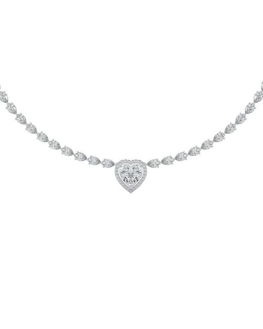 Sabrina Designs Lab Grown Diamonds Metallic 14K 11.89 Ct. Tw. Lab-Grown Diamond Tennis Necklace