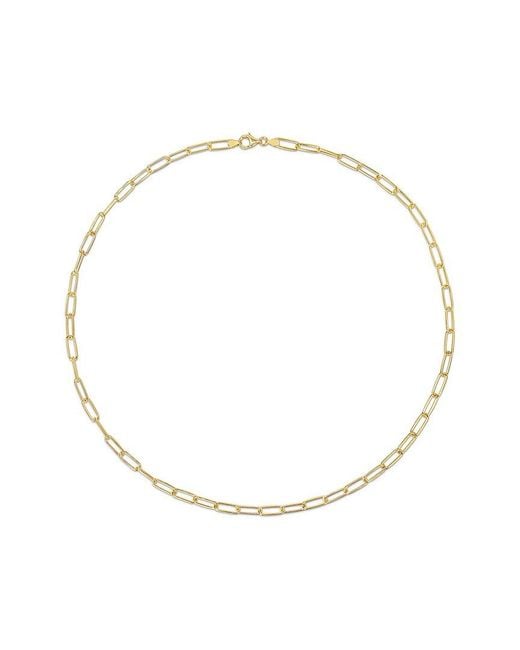 Italian Silver Metallic 18k Over Paperclip Chain Necklace