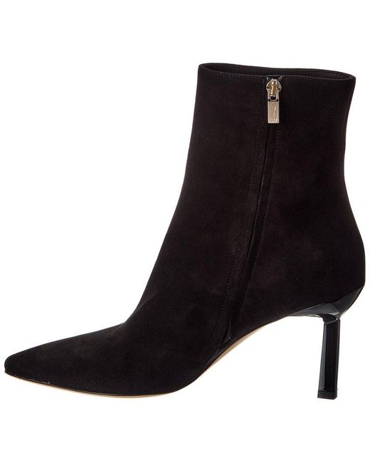 Ferragamo Black Janna 70 Suede Bootie