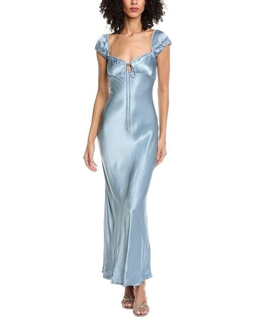 Bardot Blue Stasia Satin Maxi Dress