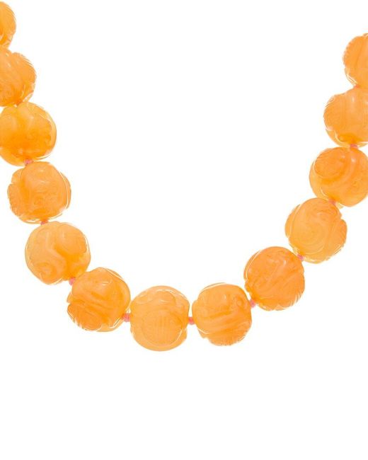 Kenneth Jay Lane Orange Plated Beaded Necklace