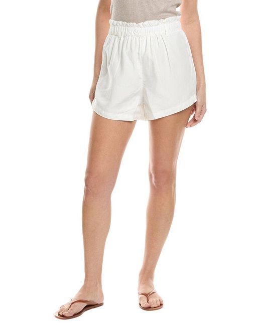 Onia White Paperbag Linen-Blend Short