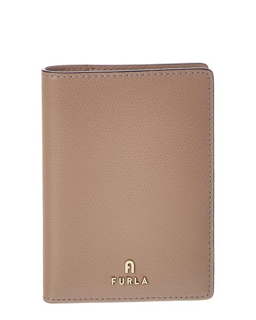 Furla Brown Camelia Leather Passport Holder