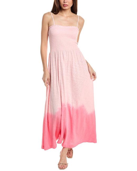 ATM Pink Smocked Maxi Dress