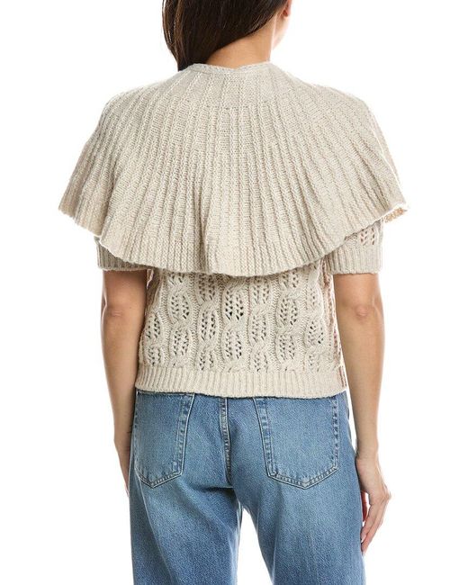 FRAME Brown The Cape Wool-Blend Cardigan