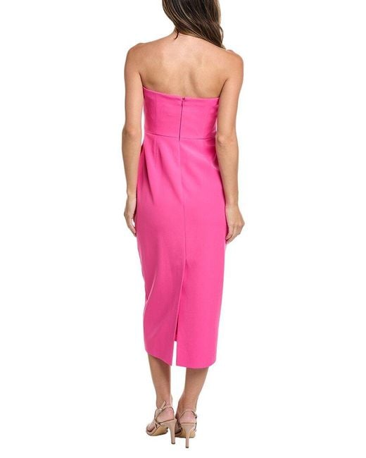 MILLY Pink Taylor Triangle Pleat Cady Dress