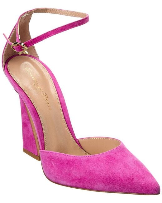 Gianvito Rossi Pink 105 Suede Pump