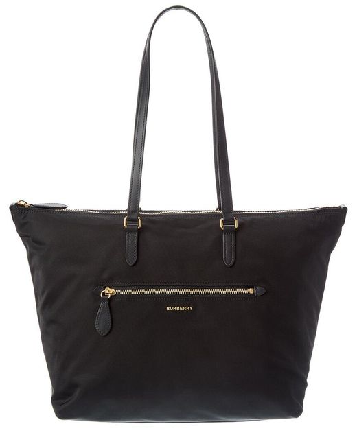 Burberry Black Zip Nylon Tote