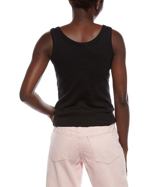 Madewell Black Ribbed Scoop Neck Top