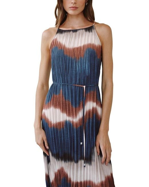 Bella Dahl Blue Pleated Midi Dress