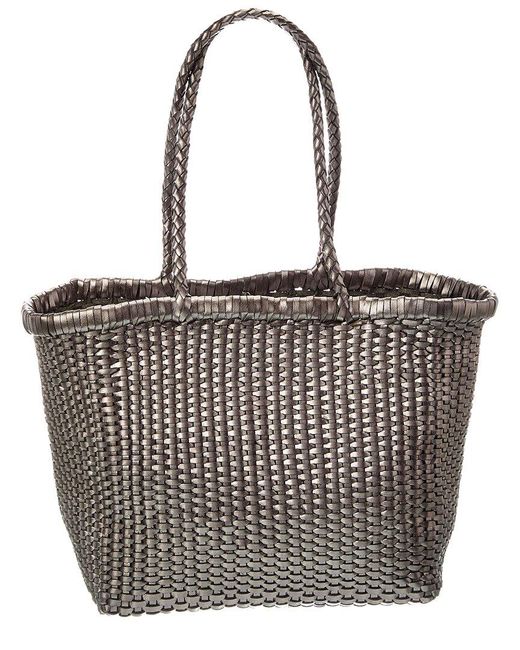 Dragon Diffusion Black B Weave Small Leather Tote