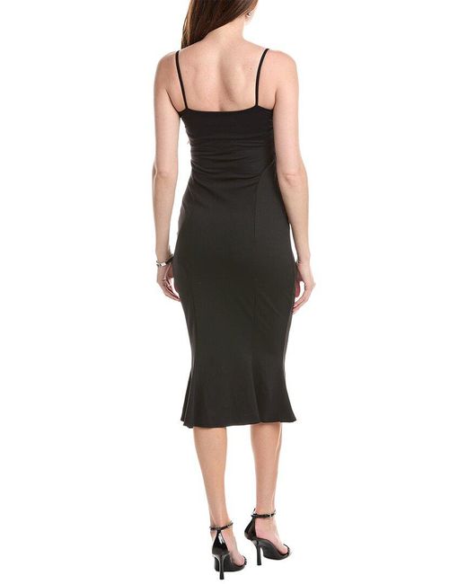 Susana Monaco Black String Trumpet Midi Dress