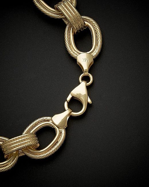 Italian Gold Black 14k Open Link Bracelet