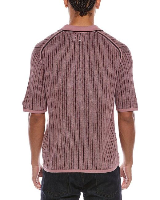 Rag & Bone Red Harvey Garment Dyed Polo Shirt for men