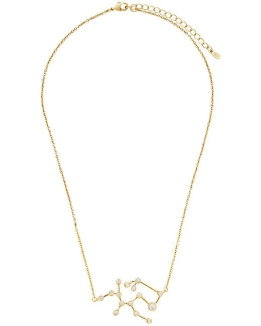 Sterling Forever Metallic When Stars Align Constellation Sign 14K Plated Cz Necklace