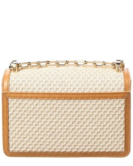 Christian Louboutin Natural Loubi54 Canvas & Leather Wallet On Chain