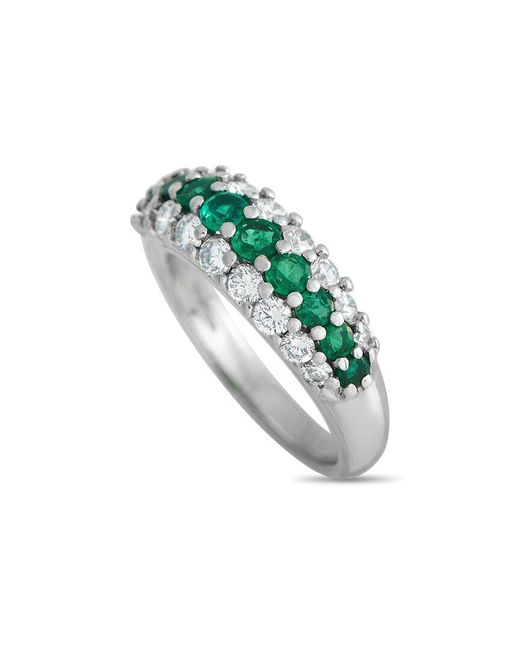 Tiffany & Co Green Platinum 1.70 Ct. Tw. Diamond & Emerald Ring (Authentic Pre-Owned)