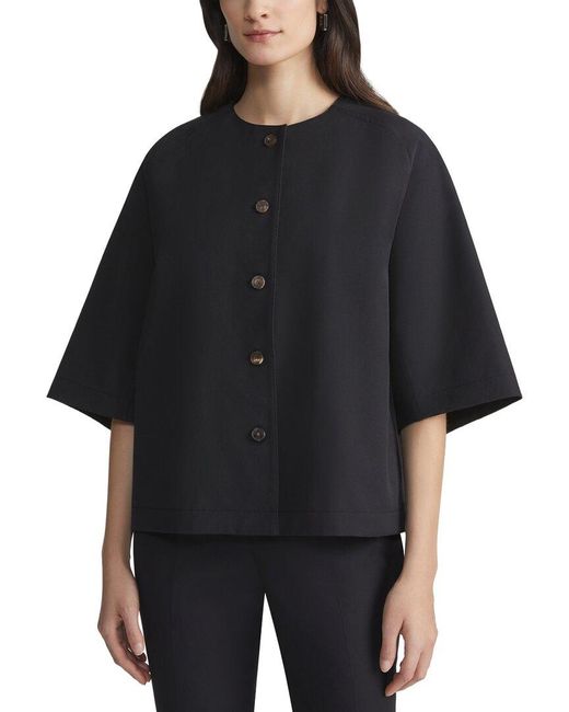 Lafayette 148 New York Black Three-Quarter Sleeve Top