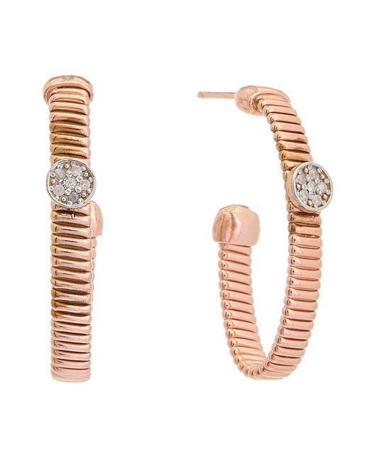 Meshmerise White 18k Gold Over Silver 0.12 Ct. Tw. Diamond Earrings