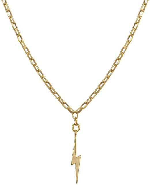 Rachel Reinhardt Jewelry Metallic Filled Crystal Lightning Bolt Necklace