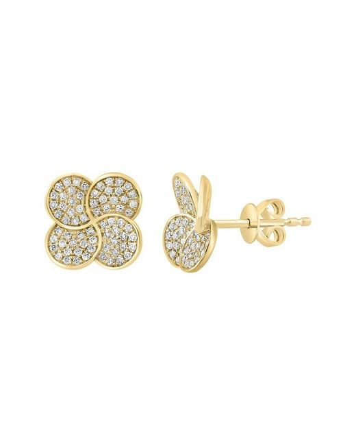 Effy Fine Jewelry Metallic 14K 0.41 Ct. Tw. Diamond Earrings