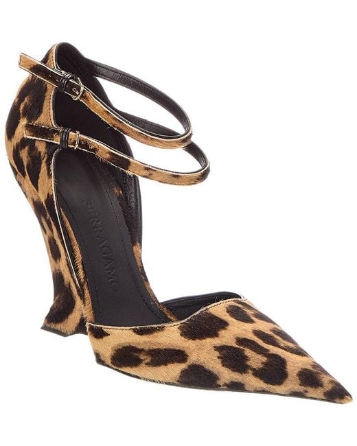 Ferragamo Brown Vidya X5 100 Leather Pump