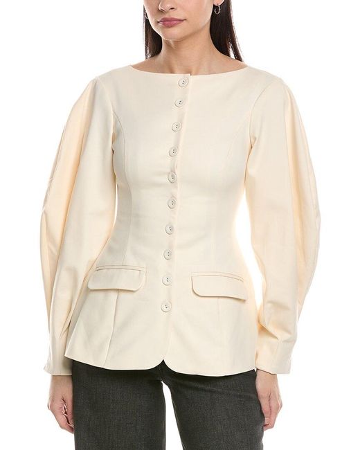 WeWoreWhat Natural Peplum Cocoon Blazer