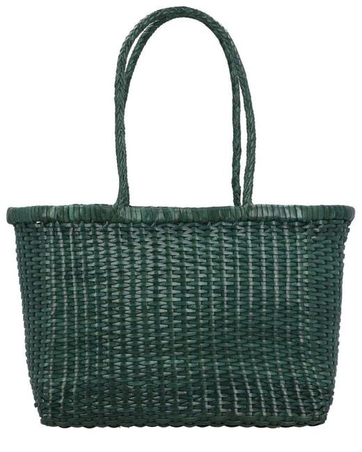 Dragon Diffusion Green B Weave Small Leather Shoulder Bag