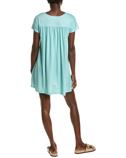 IPPONELLI Blue Shirred T-Shirt Dress