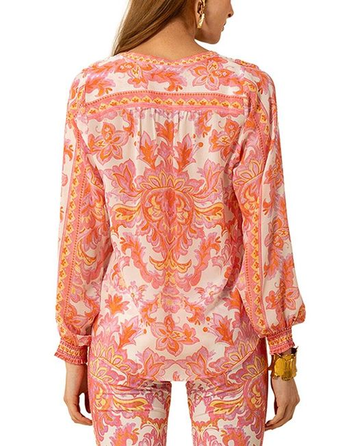 Hale Bob Red Silk Chaya Blouse